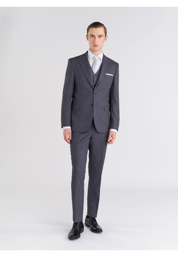 Pako Lorente - PAKO LORENTE – Szare eleganckie spodnie męskie. Kolor: szary. Styl: elegancki