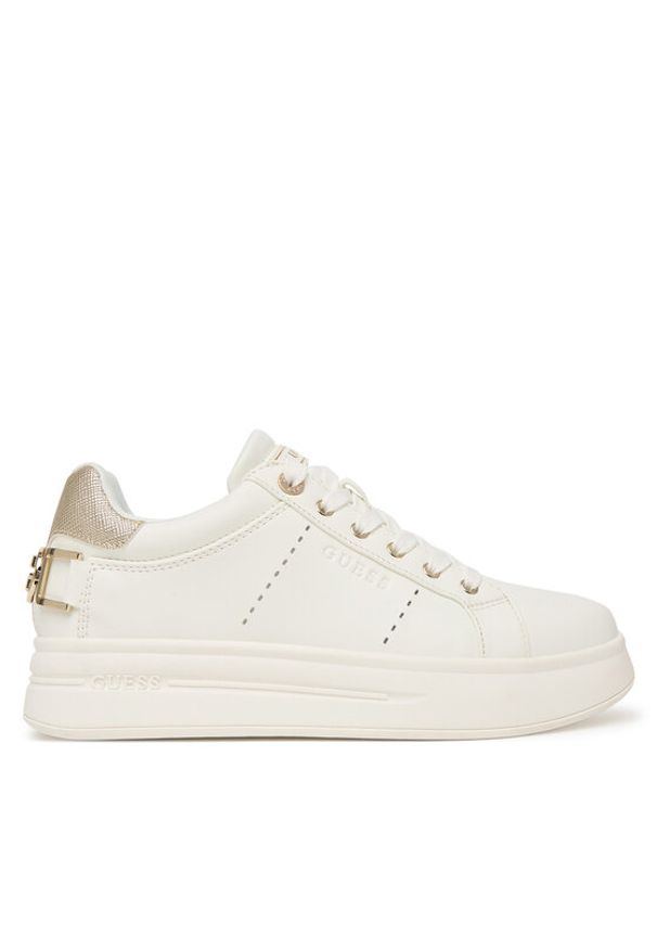 Guess Sneakersy FLPWES ELE12 Biały. Kolor: biały. Materiał: skóra