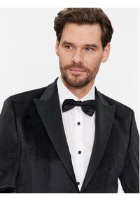 Karl Lagerfeld - KARL LAGERFELD Marynarka 155270 541009 Czarny Slim Fit. Typ kołnierza: dekolt w karo. Kolor: czarny. Materiał: syntetyk #5