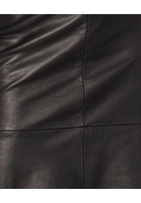 CAPPELLINI - Czarna sukienka z naturalnej skóry. Kolor: czarny. Materiał: skóra. Typ sukienki: rozkloszowane. Styl: klasyczny, elegancki. Długość: midi #3