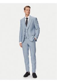 Hugo - HUGO Garnitur Henry 50559672 Niebieski jasny Slim Fit. Kolor: niebieski. Materiał: bawełna #1