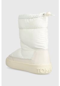 Tommy Jeans śniegowce TJW WINTER BOOT kolor biały EN0EN02252. Nosek buta: okrągły. Kolor: biały. Materiał: guma. Szerokość cholewki: normalna #5