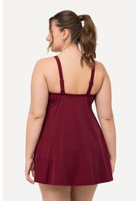 ULLA POPKEN - Damska Sukienka Kąpielowa kwiaty miękkie miseczki ramiączka z regulacją. Kolekcja: plus size. Kolor: czerwony. Materiał: elastan, poliamid, materiał. Wzór: kwiaty