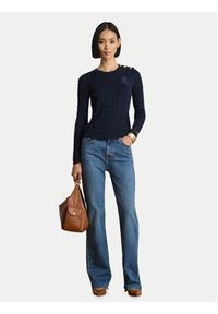 Lauren Ralph Lauren - LAUREN RALPH LAUREN Sweter 200P14039002 Granatowy Regular Fit. Kolor: niebieski. Materiał: wiskoza #5