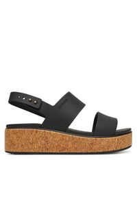 Crocs Sandały Brooklyn Cork Low Wedge 211144 Czarny. Kolor: czarny