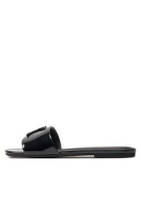 Calvin Klein Jeans Klapki Flat Sandal Slide Mg Met YW0YW01348 Czarny. Kolor: czarny. Materiał: skóra