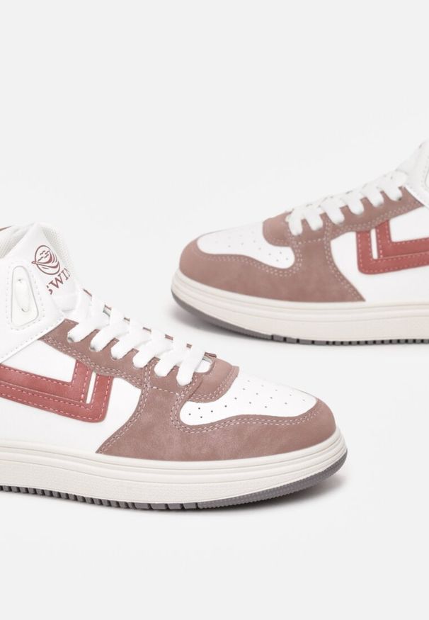 Born2be - Ciemnoróżowe Sneakersy Alcothee. Kolor: różowy. Materiał: jeans. Obcas: na obcasie. Wysokość obcasa: niski