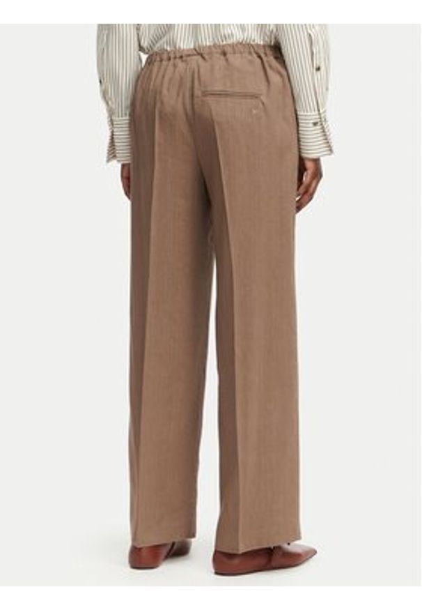 Marella Spodnie materiałowe Alloro 2613131115 Brązowy Regular Fit. Kolor: brązowy. Materiał: wiskoza