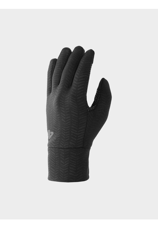 4f - 4F Rękawiczki dzianinowe Touch Screen uniseks - czarne S. Kolor: czarny. Materiał: dzianina. Wzór: nadruk. Sezon: jesień, zima. Styl: casual