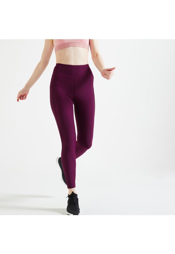 DOMYOS - Legginsy fitness damskie Domyos. Stan: podwyższony. Materiał: poliester, materiał, elastan. Sport: fitness