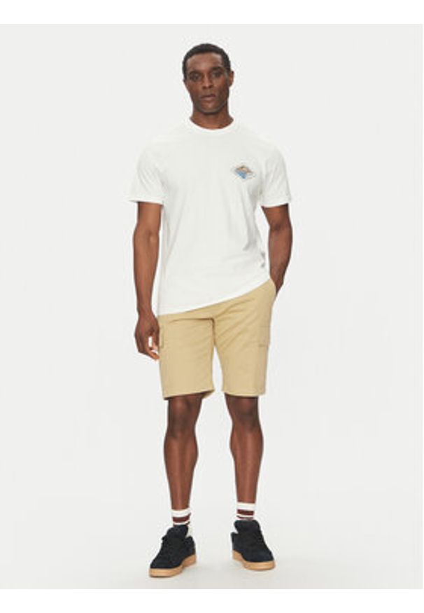 Quiksilver T-Shirt EQYZT08038 Écru Regular Fit. Materiał: bawełna