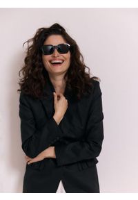 Reserved - Lniana marynarka - czarny. Kolor: czarny. Materiał: len #1