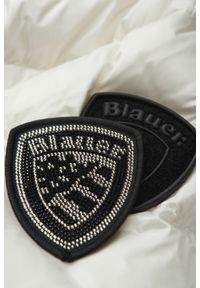 Blauer USA - BLAUER Alicia Biała kurtka damska Short Jackets, Rozmiar M. Kolor: biały. Materiał: poliamid, puch, futro. Styl: elegancki