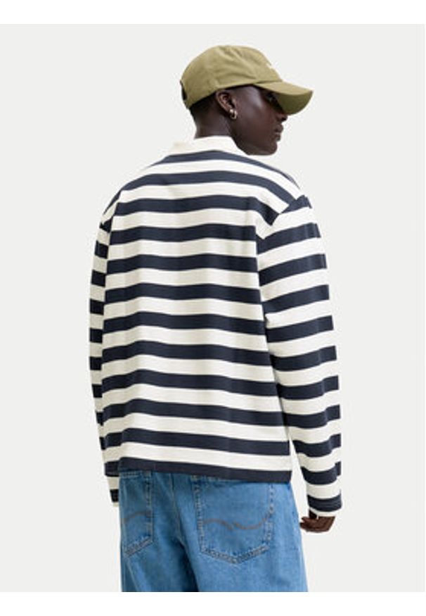 Jack & Jones Polo Bleecker 12285805 Granatowy Loose Fit. Typ kołnierza: polo. Kolor: niebieski. Materiał: bawełna