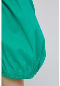 JDY sukienka kolor zielony midi rozkloszowana. Kolor: zielony. Materiał: tkanina. Wzór: gładki. Typ sukienki: rozkloszowane. Długość: midi #5