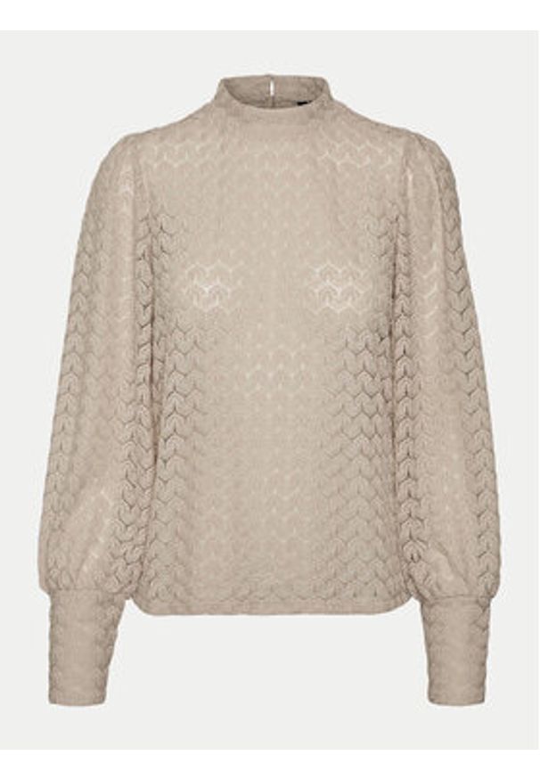 Vero Moda Bluzka Becca 10302894 Beżowy Regular Fit. Kolor: beżowy. Materiał: syntetyk