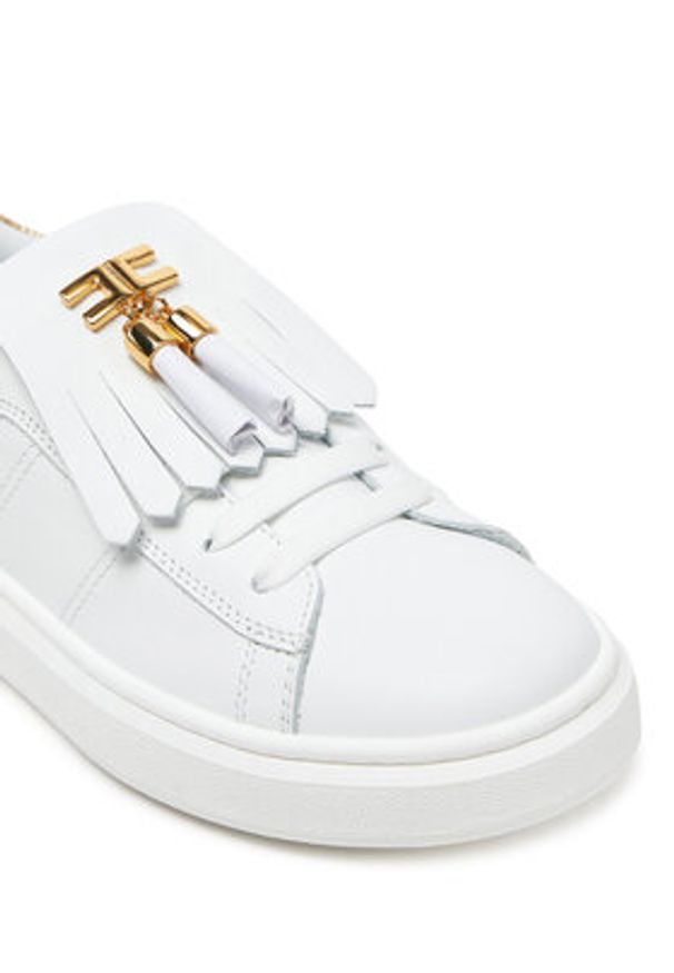 Elisabetta Franchi Sneakersy F4-A9E-0232 Biały. Kolor: biały. Materiał: skóra