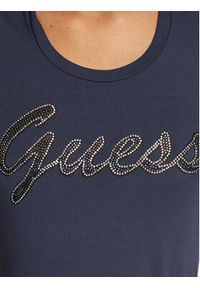 Guess T-Shirt W3RI50 J1314 Granatowy Slim Fit. Kolor: niebieski. Materiał: bawełna