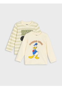 Sinsay - Koszulki z długimi rękawami 2 pack Mickey Mouse - kremowy. Kolor: kremowy. Długość rękawa: długi rękaw. Długość: długie. Wzór: motyw z bajki #1