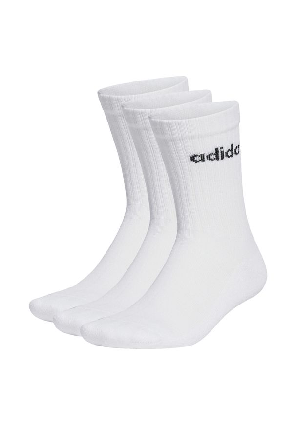 Adidas - Linear Crew Cushioned Socks 3 Pairs. Kolor: czarny, biały, wielokolorowy. Materiał: materiał. Sport: bieganie