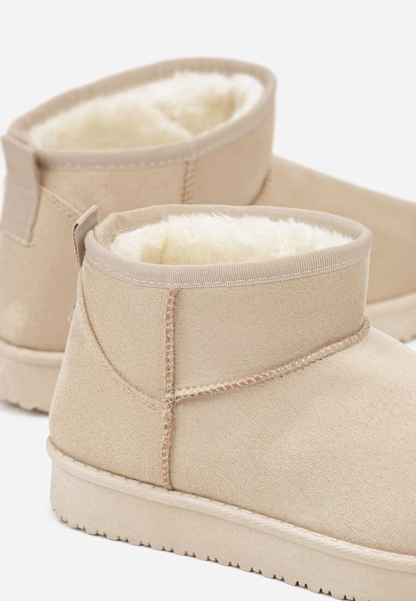 Born2be - Beżowe Krótkie Śniegowce Zozaline. Okazja: na co dzień. Kolor: beżowy. Materiał: jeans. Styl: klasyczny, casual, elegancki