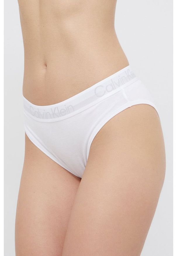Calvin Klein Underwear Figi kolor biały z bawełny. Kolor: biały. Materiał: bawełna. Wzór: gładki