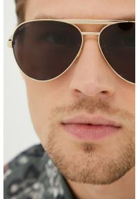 Gucci okulary przeciwsłoneczne męskie kolor złoty. Kolor: złoty #5