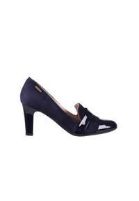 Czółenka Bayla-097 LZ6980-816 Granat, Skóra naturalna - 36. Kolor: niebieski. Materiał: skóra. Szerokość cholewki: normalna. Obcas: na słupku. Styl: klasyczny, elegancki #1