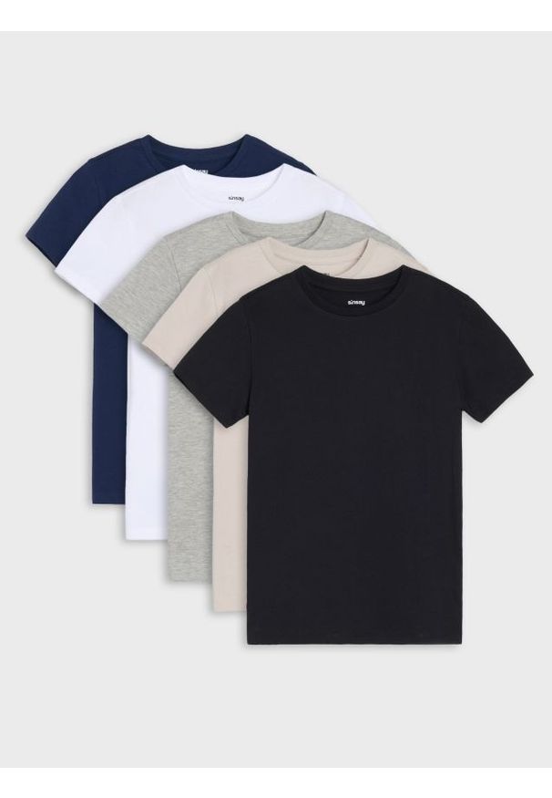 Sinsay - Koszulki basic 5 pack - wielobarwny