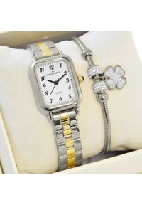 Zegarek Jordan Kerr Zestaw damski zegarek Jordan Kerr SILIA srebrno-złoty z cyframi + bransoletka. Kolor: srebrny, złoty, wielokolorowy #1