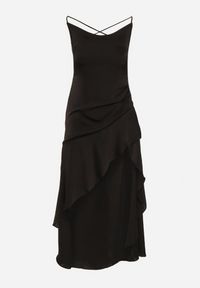 Born2be - Czarna Asymetryczna Sukienka Vices z Odkrytymi Plecami i Gorsetowym Wiązaniem Natifalia. Typ kołnierza: dekolt gorset. Kolor: czarny. Typ sukienki: asymetryczne, gorsetowe. Styl: elegancki #2