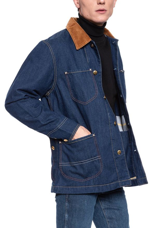 Lee - KURTKA JEANSOWA LEE x TIMBERLAND BOX JACKET RINSE L87JGT36 112122924. Materiał: jeans