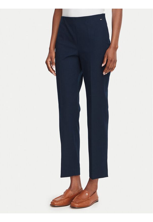 TOMMY HILFIGER - Tommy Hilfiger Spodnie materiałowe WW0WW51745 Granatowy Slim Fit. Kolor: niebieski. Materiał: bawełna