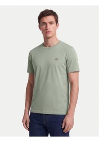 GANT - Gant T-Shirt Shield 2003184 Szary jasny Regular Fit. Kolor: szary. Materiał: bawełna #1