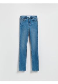 Reserved - Jeansy slim fit z rozcięciem - niebieski. Kolor: niebieski #1