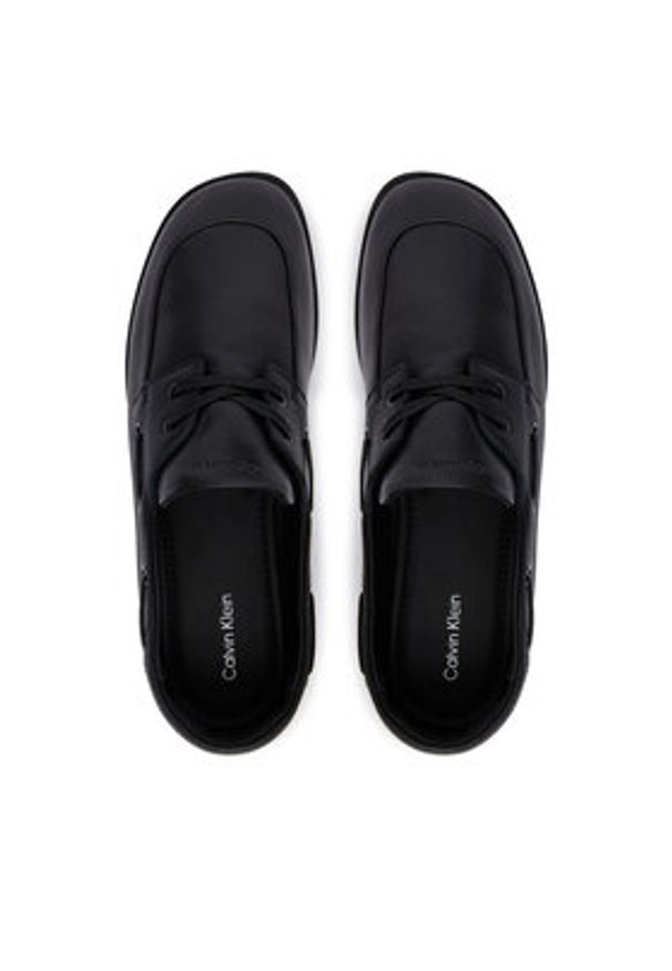 Calvin Klein Półbuty Ess Boatshoe Lth HW0HW03116 Czarny. Kolor: czarny. Materiał: skóra