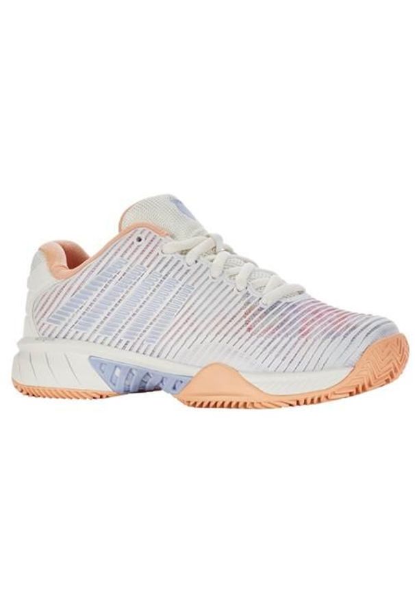 Buty do tenisa damskie K-Swiss Hypercourt Express 2 Hb 2024. Zapięcie: sznurówki. Kolor: wielokolorowy. Materiał: materiał, syntetyk, tkanina. Szerokość cholewki: normalna. Sport: tenis