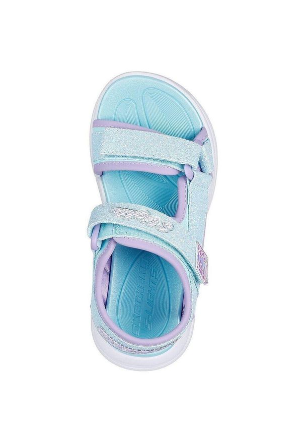 skechers - Sandały Skechers Sola Glow Sandal, Dzieci. Kolor: niebieski. Materiał: syntetyk, materiał