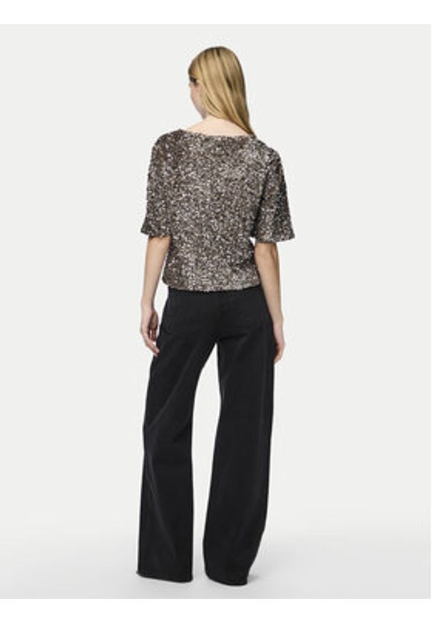 Pieces Bluzka Kam 17132951 Złoty Regular Fit. Kolor: złoty. Materiał: syntetyk