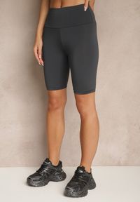 Renee - Granatowe Szorty Typu Kolarki High Waist Nalareine. Okazja: na co dzień. Stan: podwyższony. Kolor: niebieski. Styl: sportowy, casual #5