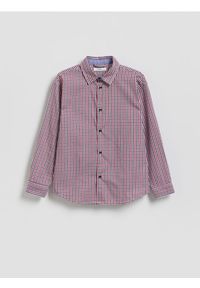 Reserved - Koszula w drobną kratę - czerwony. Kolor: czerwony. Materiał: tkanina, bawełna