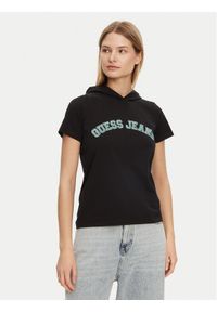 Guess T-Shirt W5GP28 J1314 Czarny Regular Fit. Kolor: czarny. Materiał: bawełna