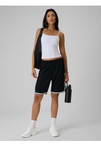 4f - 4F Top slim gładki damski - biały L. Kolor: biały. Materiał: dzianina. Długość rękawa: na ramiączkach. Wzór: gładki #2