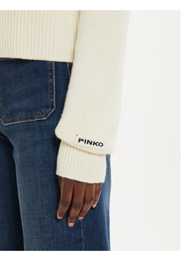 Pinko Sweter Bombay Maglia 104324 A27A Écru Regular Fit. Materiał: syntetyk