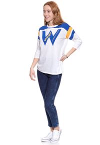 Wrangler - WRANGLER T SHIRT DAMSKI B&Y LS LOOSE TEE WHITE W723LEA12 112130926. Wzór: nadruk #5
