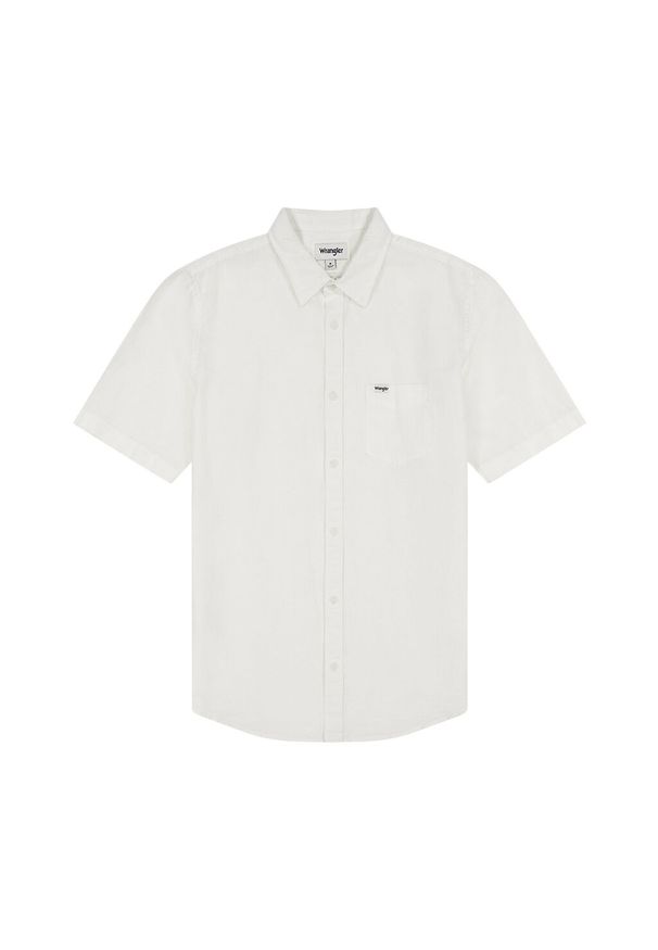 Wrangler - WRANGLER SS 1 PKT SHIRT MĘSKA KOSZULA ELEGANCKA WORN WHITE 112352187 W5K0016804. Styl: elegancki