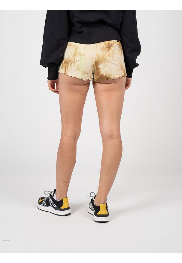 Pinko Szorty "Gina 5" | 1J10XR Y84G | Kobieta | Piaskowy, Beżowy. Okazja: na co dzień. Kolor: beżowy. Materiał: bawełna. Styl: elegancki, rockowy, casual