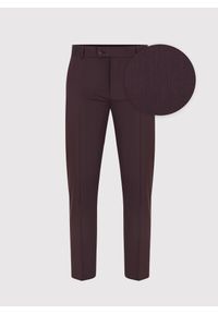Pako Lorente - PAKO LORENTE – Spodnie garniturowe w kolorze burgundowym. Kolor: czerwony. Materiał: poliester, wełna. Styl: elegancki #6