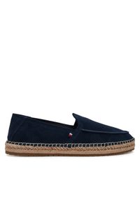 TOMMY HILFIGER - Tommy Hilfiger Espadryle Hilfiger Flex Espa Suede Loafer FM0FM05392 Granatowy. Kolor: niebieski. Materiał: zamsz, skóra