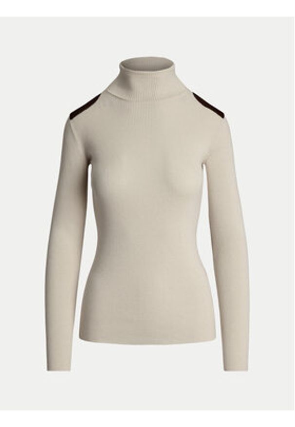 Lauren Ralph Lauren - LAUREN RALPH LAUREN Golf 200951386001 Écru Slim Fit. Typ kołnierza: golf. Materiał: bawełna